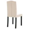 vidaXL Dining Chair Set of 4 Cream Fabric and Rubber wood