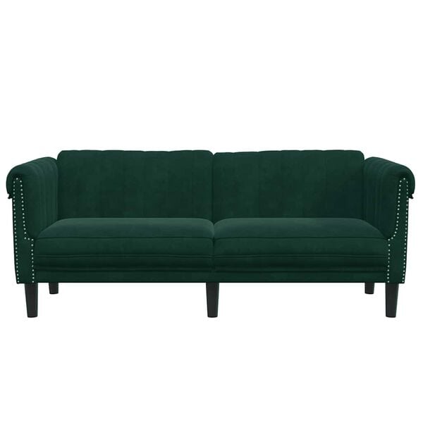 vidaXL Sofa Dark Green Velvet (100% polyester), plywood, solid wood