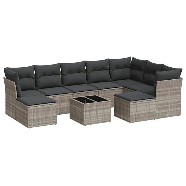 vidaXL Garden Sofa Set Light Grey