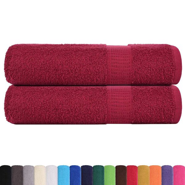 vidaXL Bath Towel Set of 2 Bordeaux 100% cotton 39.4 x 59.1 in