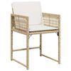 vidaXL Garden Chair Set of 4 Beige PE Rattan Standard Foldable