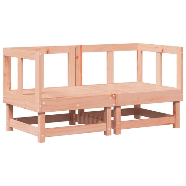 vidaXL Corner Sofa Grey, Natural Wood