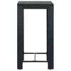 vidaXL Bar Table Black PE rattan, Powder-Coated Steel Counter Height