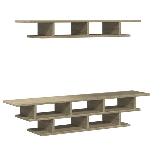 vidaXL TV Wall Unit Sonoma Oak Engineered Wood Medium TV Wall Unit