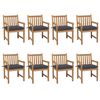 vidaXL Garden Chair Set of 8 Natural Teak Fine sanded teak hardwood