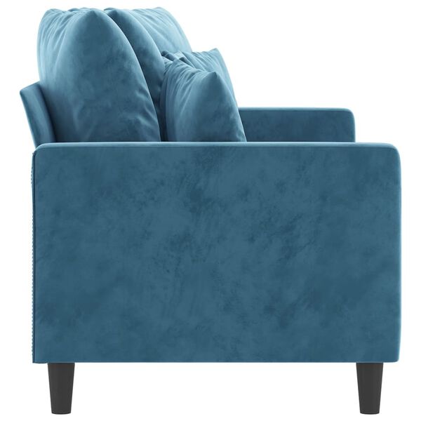 vidaXL 2-seater Sofa Blue Velvet, Metal, Foam 2-seater Appealing Design