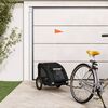 vidaXL Pet Bike Trailer Black Oxford Fabric, Iron, PVC Durable