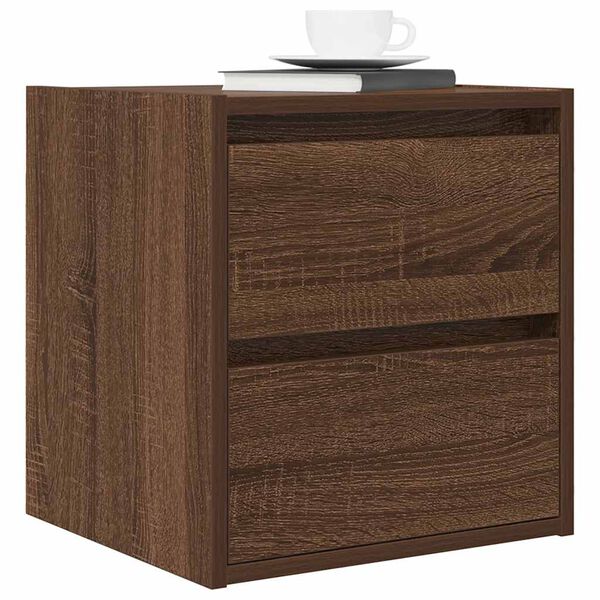 vidaXL Wall-mounted Nightstand Brown Oak Engineered Wood