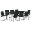 vidaXL Garden Dining Set 9 pcs Black Powder-Coated Steel
