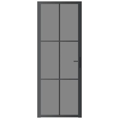 vidaXL Interior Door 29.9"x79.3" Black ESG Glass and Aluminum