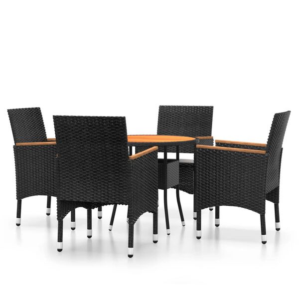 vidaXL Garden Bistro Set Black