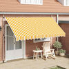 vidaXL Retractable Awning Orange and White Polyester with PU coating, Steel