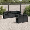 vidaXL Garden Sofa Set Black PE rattan, powder-coated steel, 100% polyester