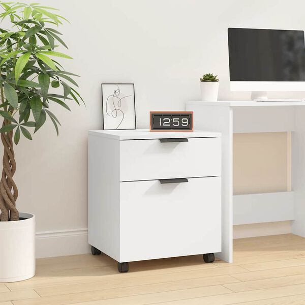 vidaXL File Cabinet White Engineered wood Medium File Cabinet