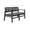vidaXL Patio Lounge Set Set of 4 Anthracite Plastic Medium Lightweight