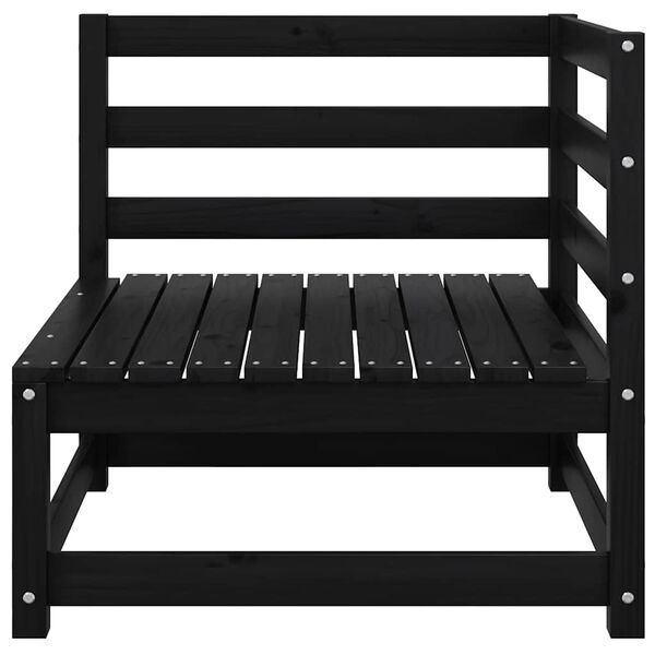 vidaXL Corner Sofa Black Solid pine wood, 100% polyester fabric