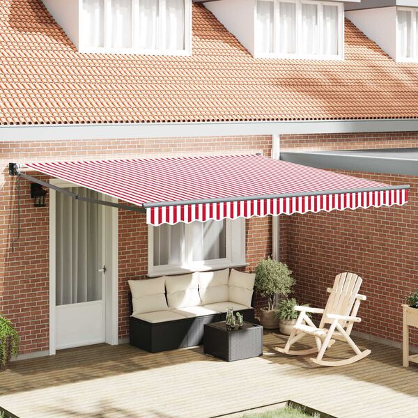vidaXL Retractable Awning Red 157.48" x 118.11" Polyester