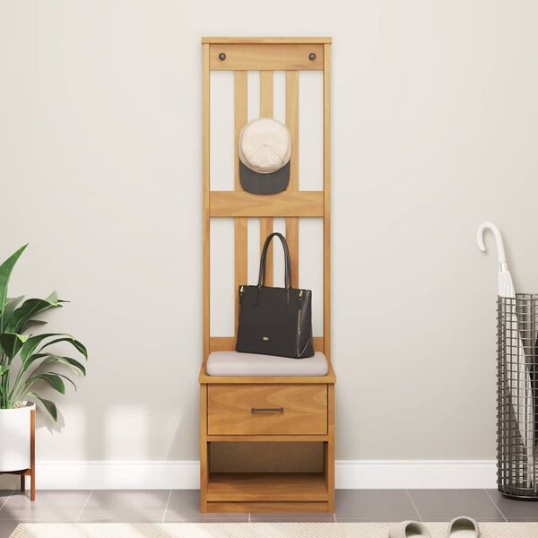 vidaXL Hall Tree Acacia wood look Solid Pine wood, Engineered wood Medium