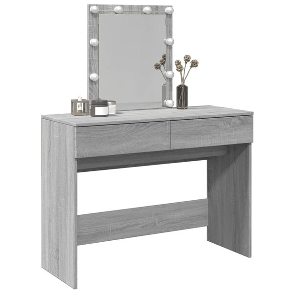 vidaXL Dressing Table Grey Sonoma Engineered wood, Glass Medium