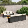 vidaXL Garden Sofa Set Black, Cream White