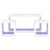 3 White-Purple MDF Floating Wall Display Shelf Cubes Book/DVD Storage