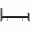 vidaXL Bed Frame Brown Oak Steel, Engineered Wood Double Bed Frame