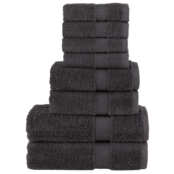 vidaXL Towel Set Anthracite 100% Ring-Spun Cotton Guest, Hand, Shower
