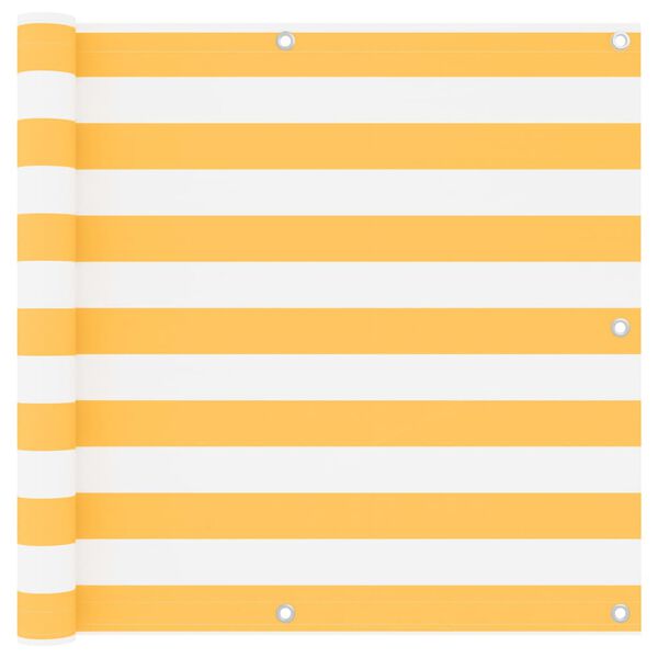 vidaXL Balcony Screen White and Yellow 35.4x236.2" Oxford Fabric