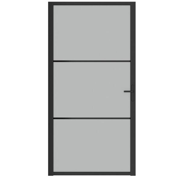 vidaXL Interior Door 40.4"x79.3" Black Matt Glass and Aluminum