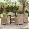 vidaXL Garden Dining Set 5 pcs Beige Poly Rattan