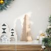 vidaXL Wooden Christmas Tree Natural Wood Color Solid Pine Wood Medium