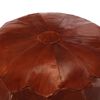vidaXL Pouffe Tan Genuine Goat Leather 15.7x13.8 in Pouffe Round