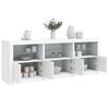 vidaXL Sideboard White Engineered wood, glass Large Sideboard