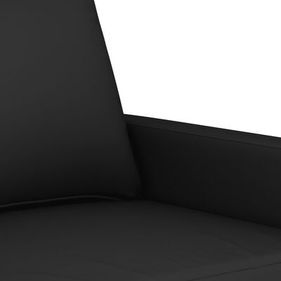 Close-up of the seat cushion edge and upholstery stitching on black sofa