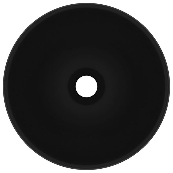 vidaXL Luxury Bathroom Basin Round Matt Black 12.8x5.5" Ceramic