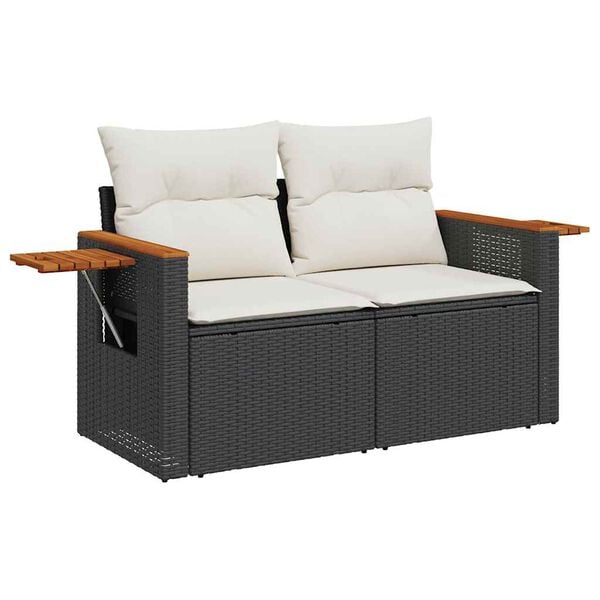 vidaXL Garden Sofa Set Black, White