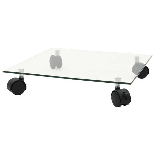 vidaXL Plant Roller Set of 4 Transparent Tempered Glass Medium