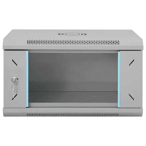 vidaXL Network Cabinet with Storage Gray 53 x 45 x 30 cm Steel
