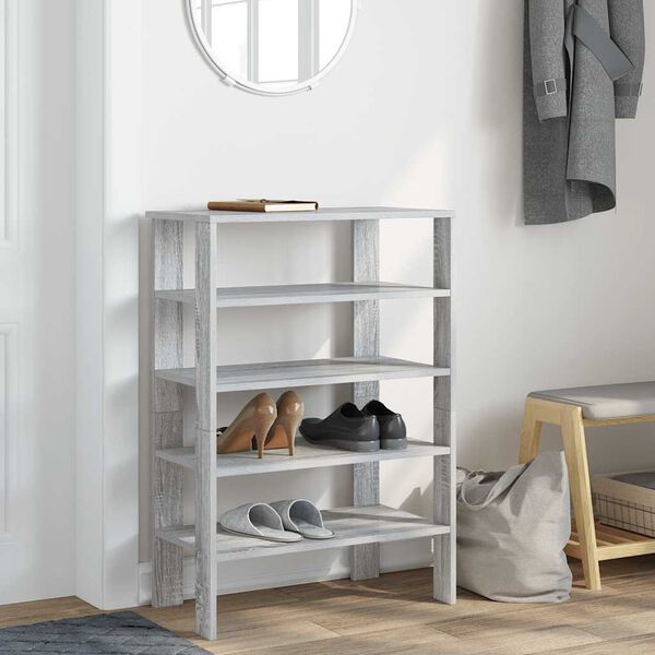 vidaXL Shoe Rack Grey Sonoma Engineered Wood Small Shoe Rack