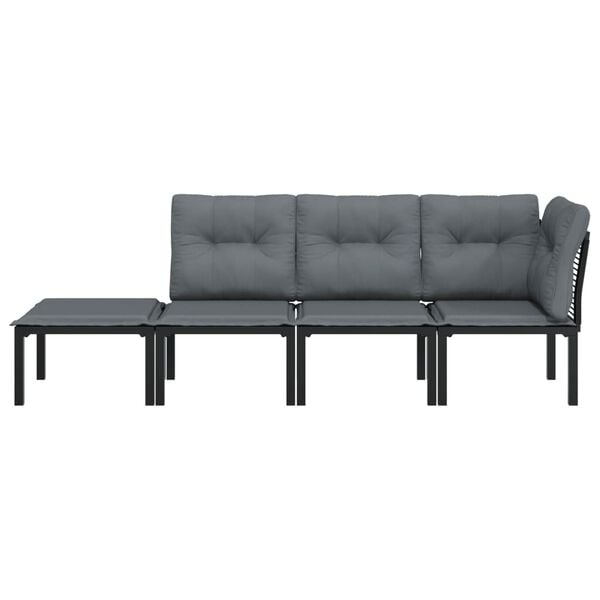 vidaXL Garden Lounge Set Black and Gray