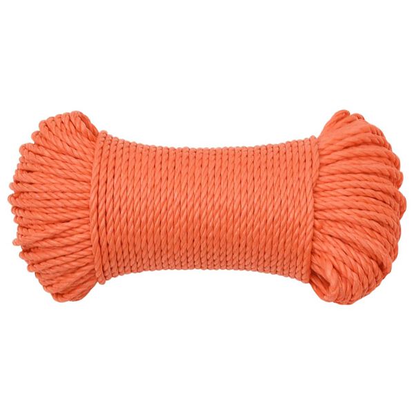 vidaXL Work Rope Orange 0.31 " 82.0 ' Polypropylene