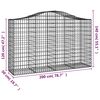 vidaXL Gabion Basket Set of 8 Silver Galvanized Iron Large Durable