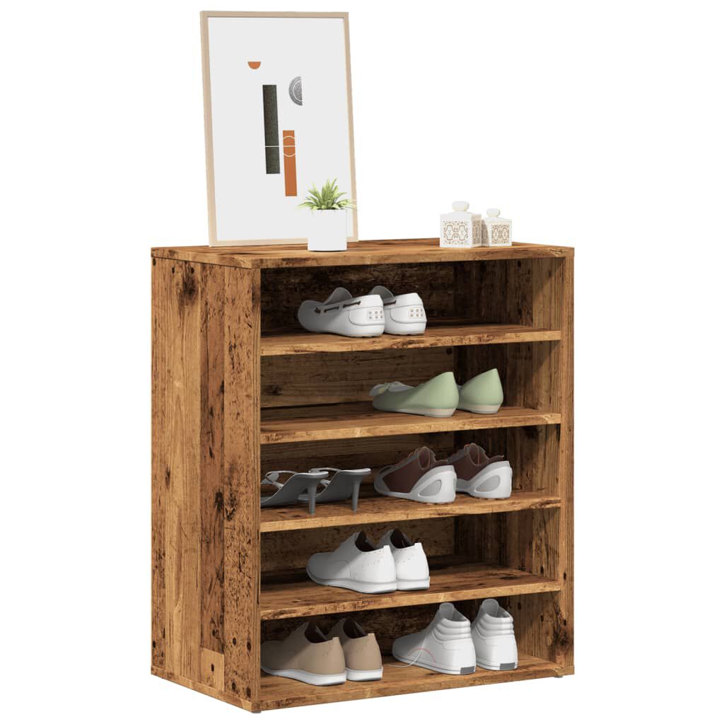 vidaXL Shoe Cabinet Old Wood Engineered Wood Medium Shoe Cabinet