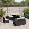 vidaXL Garden Sofa Set Black, Cream White