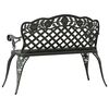 vidaXL Garden Bench Green Cast Aluminum Medium Durable Garden Bench