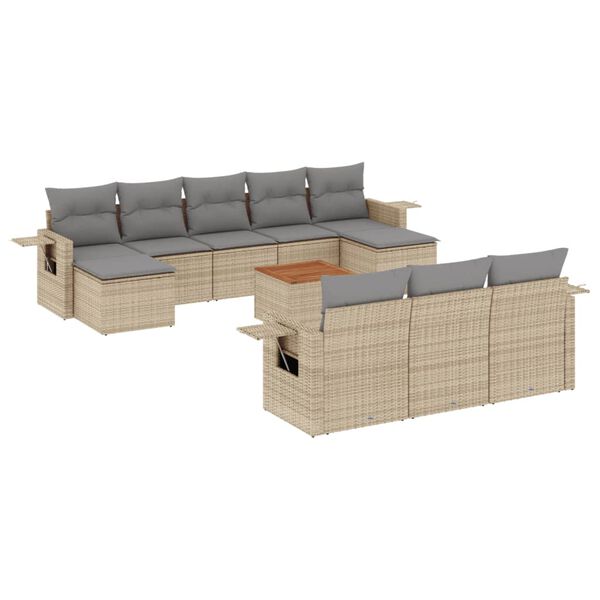 vidaXL Garden Sofa Set Mix Beige, Light Grey