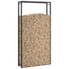 vidaXL Firewood Rack Matt Black 43.3"x11"x84.3" Steel