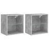 vidaXL Bedside Cabinet Set of 2 Concrete grey Engineered wood Medium