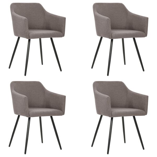 vidaXL Dining Chair Set of 4 Taupe Fabric (100% polyester), metal Medium