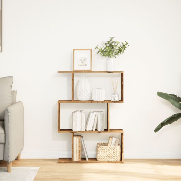 vidaXL Room Divider Bookcase Old Wood Engineered Wood Medium